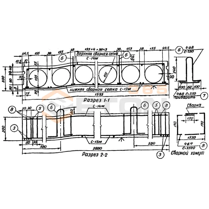 Панели с круглыми пустотами Серия ИИ 01-02 МБ 1 (ИИ 01-02)