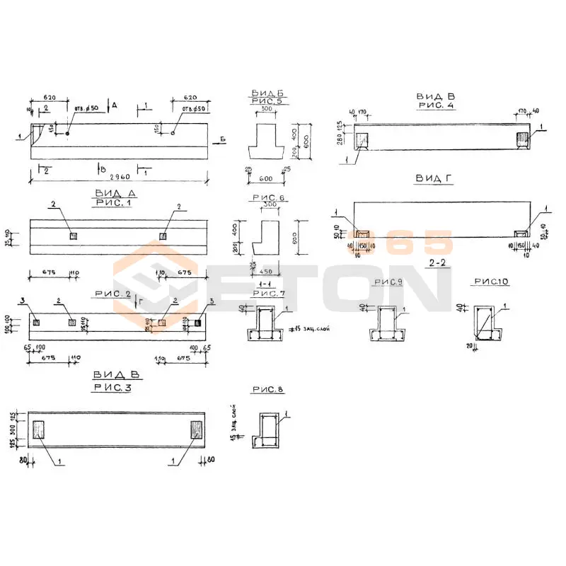 Ригели Серия 1.020-1 2РДТ 6-30-83 (1.020-1)