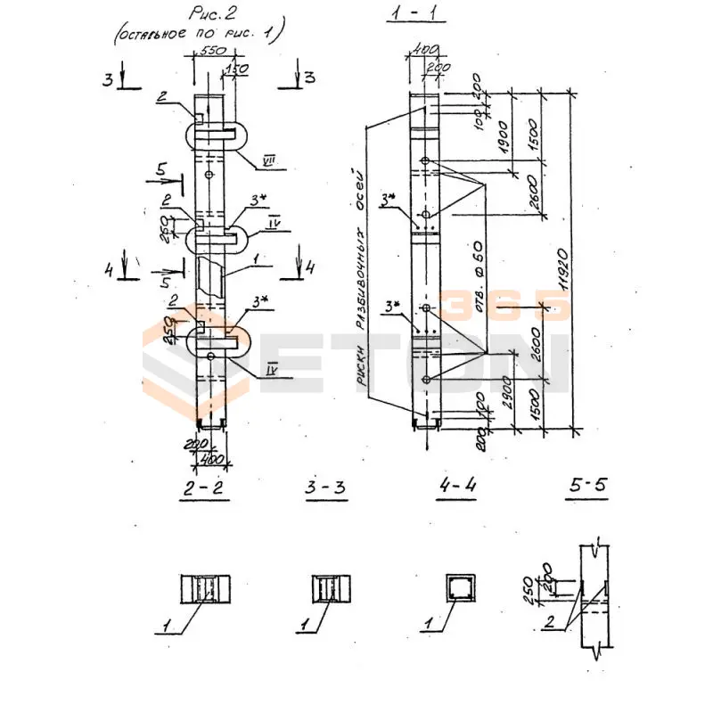 Колонны Серия 1.020.1-4 3КВД 42-42-5-32-00