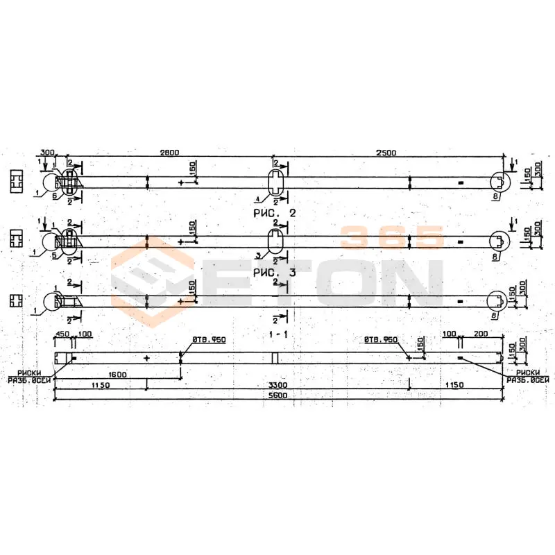 Колонны сечением 300х300 серия 1.020-1/87 ( 1.020.1-7, 1.020-1/83, ИИ 04-1, 1.020.1-3пв ) 2К 3-28-1 пв