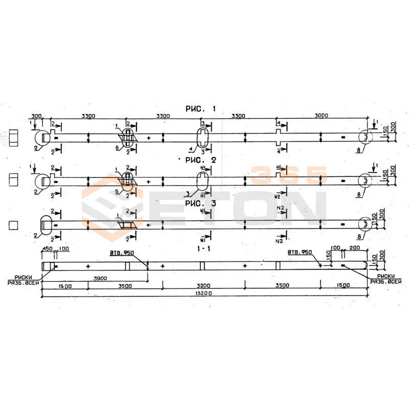 Колонны сечением 300х300 серия 1.020-1/87 ( 1.020.1-7, 1.020-1/83, ИИ 04-1, 1.020.1-3пв ) 4КНД 3-33-1-3 пв