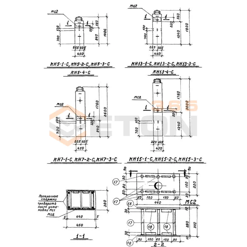 Колонны нулевого цикла Серия ИИ 60 КН 7-1 с (ИИ 60)