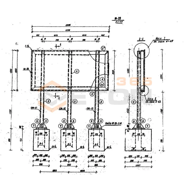 Фундаменты Серия 3.503-8/74 Ф 4 (3.503-8/74)