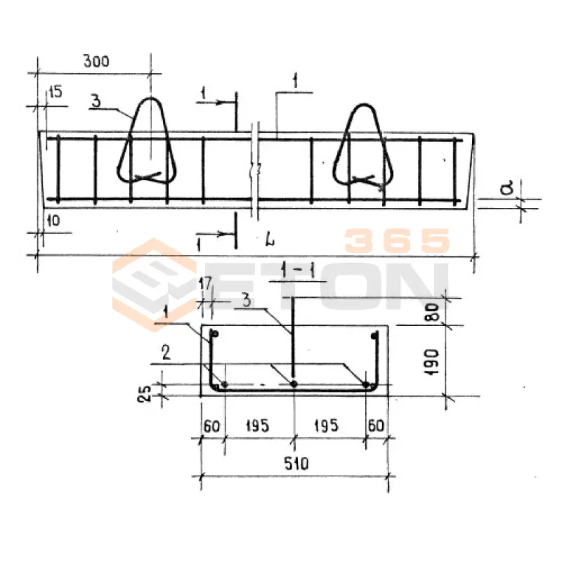Перемычки плитные ПП ГОСТ 948-84 10ПП 14-72 АтV (ГОСТ 948-84)