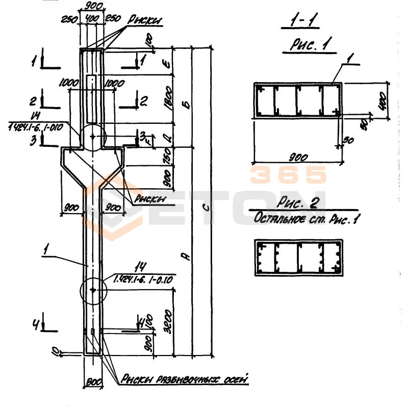 Колонны крановые с проходами Серия 1.424.1-6 9К 120-9