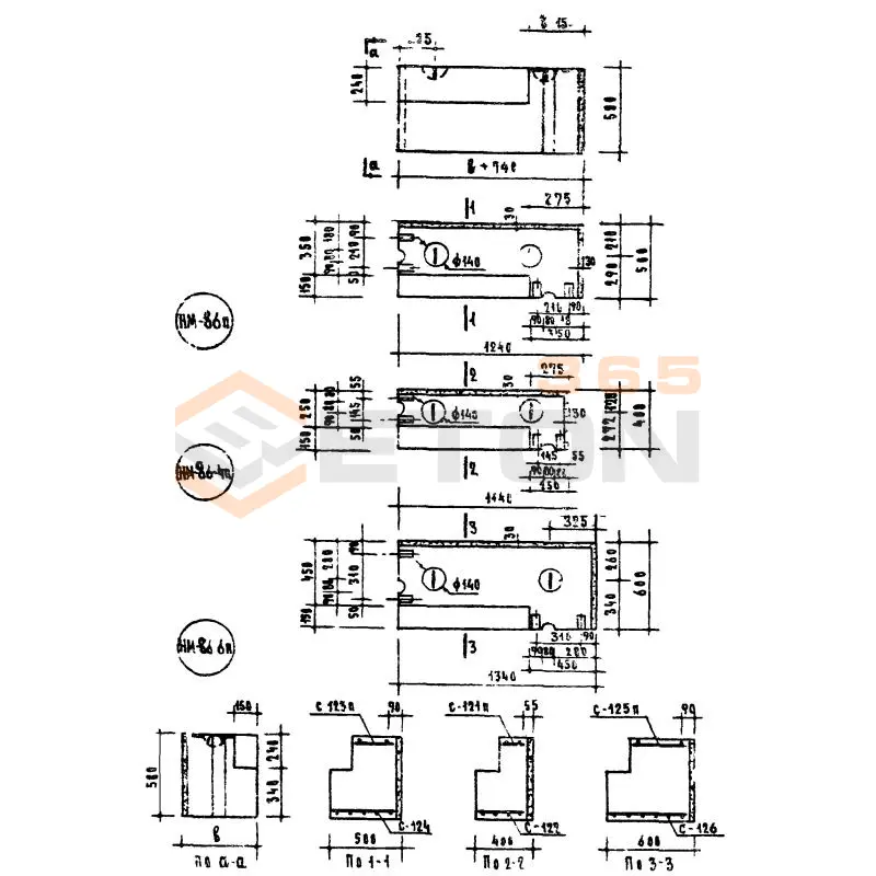 Блоки стеновые Серия 03-05 НМ 86-6 п