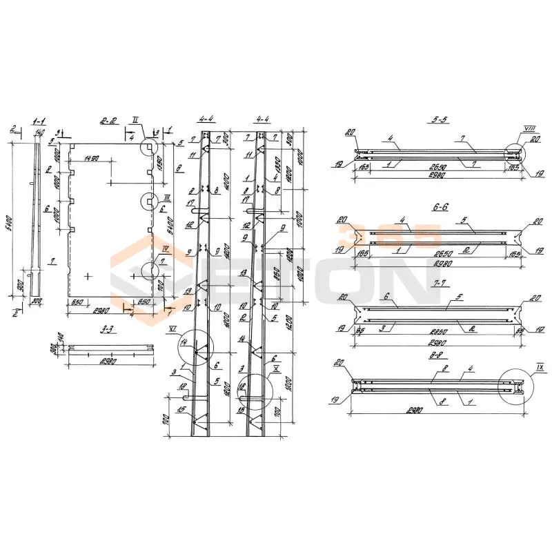 Панели стеновые плоские Серия 3.900.1-10 ПС 2-54 к у