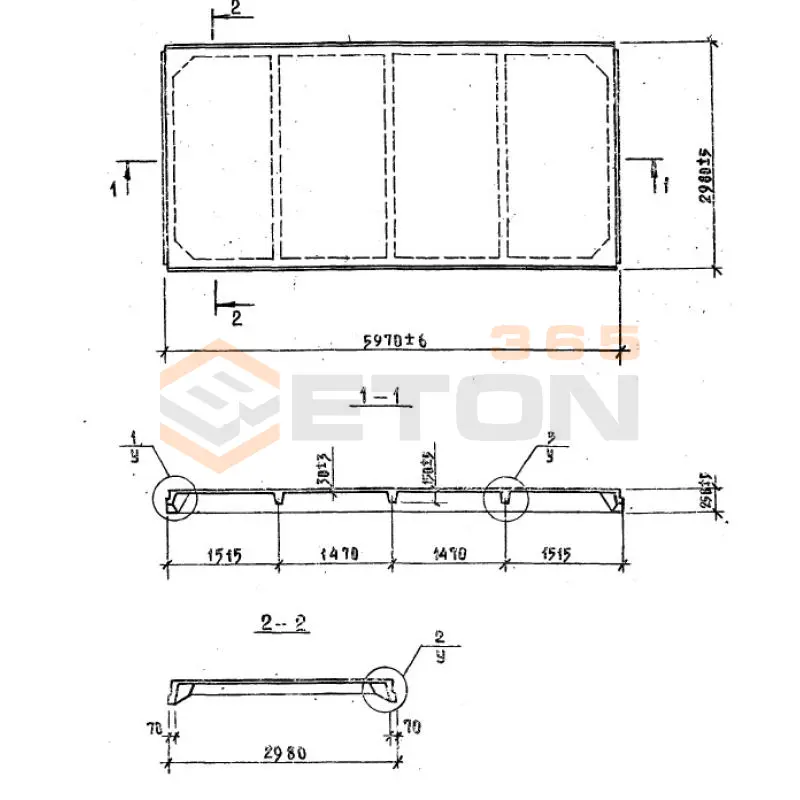 Плиты ребристые Серия 1.865.1-4/80 1ПГ 5 АтVкт п (1.865.1-4/80)