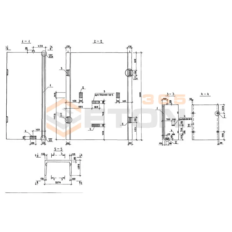Блоки шахт лифтов Серия 1.089.1-1 БШЛ 100-30-6