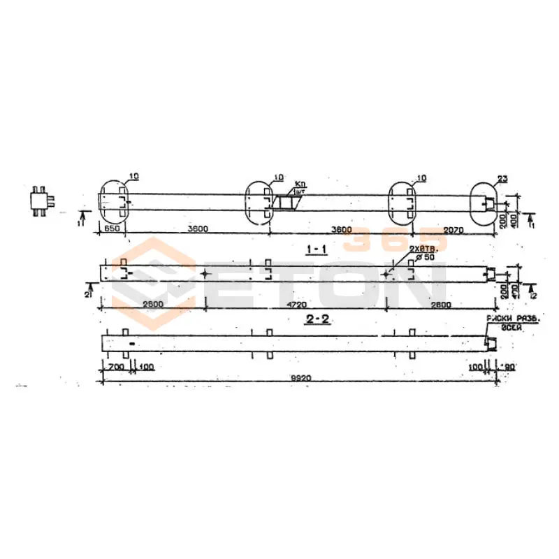 Колонны сечением 400х400 мм для зданий с высотами этажей 3,6 м Серия 1.020.1-2с/89 3КВ 36-99-7 с