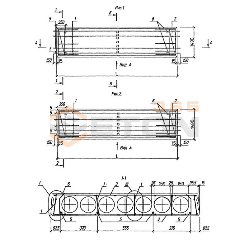 Плиты перекрытия многопустотные Серия Б1.020.1-7 ПК 41-15-8 Ат800Тов (Б1.020.1-7)