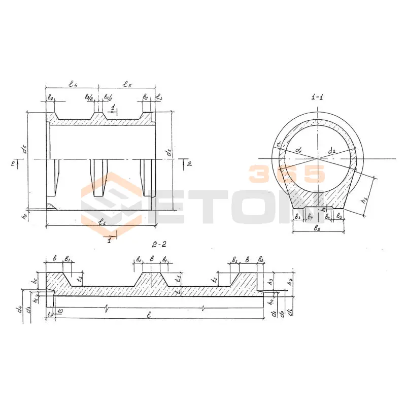 Трубы безнапорные ребристые Серия 3.820.1-82.01 ТФПР 160-25-2