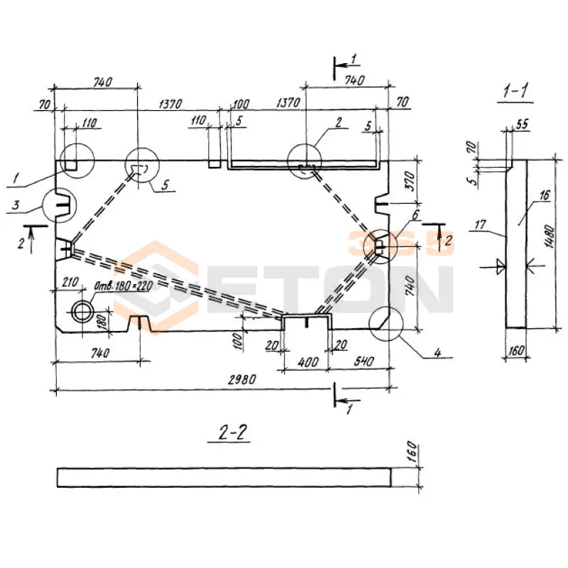 Лестничные площадки Серия 1.100.1-7 1ЛП 30-15-4 к