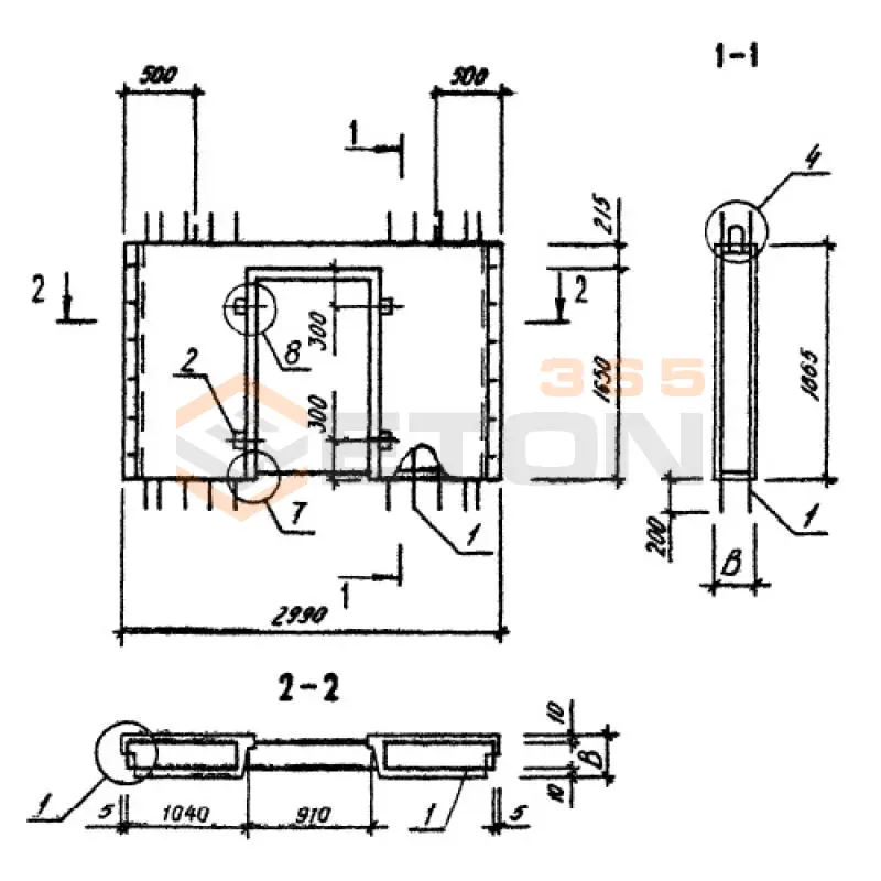 Панели стеновые нулевого цикла (цокольные) Серия 1.090.1-3пв 2ПСЦ 30-19-3,0 п пв (1.090.1-3пв)