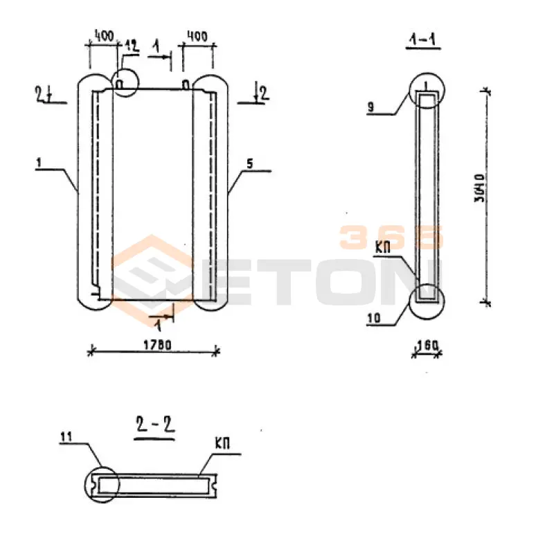 Панели внутренних стен Серия 1.090.1-1/88 1ПВ 18-30