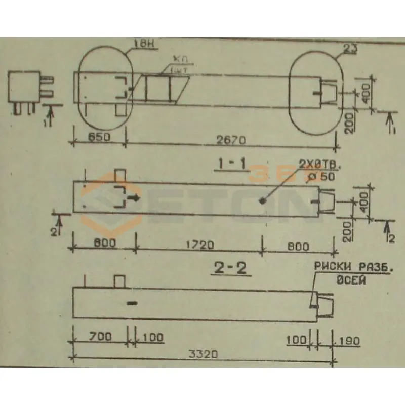 Колонны сечением 400х400 мм для зданий с высотами этажей 4,2 м Серия 1.020.1-2с/89 5КВ 42-33-13 н