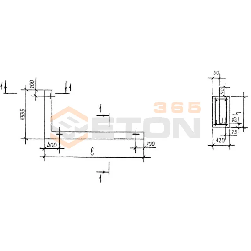 Перемычки угловые брусковые ПБУ Серия 1.038.1-1 1ПБУ 21/13-3