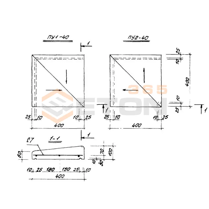 Плиты парапетные ГОСТ 6786-80 и Серия 1.438-1 ПУ 1-40