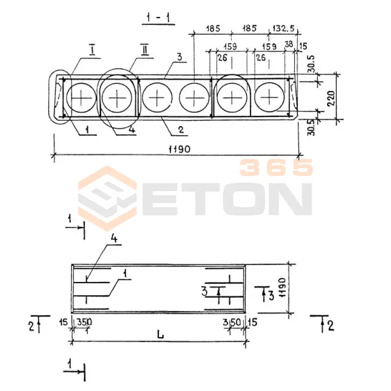Панели многопустотные Серия 1.141-1 ПК 24-12-8 т