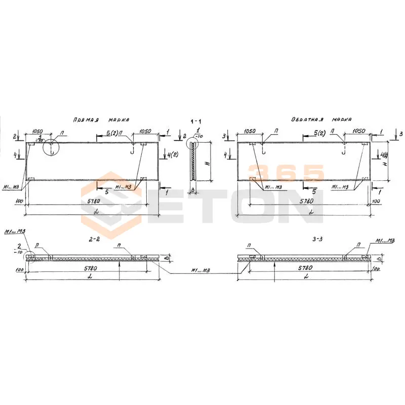 Панели стеновые трехслойные Серия 1.432.1-26 ПСТ 65-9-2,8-71