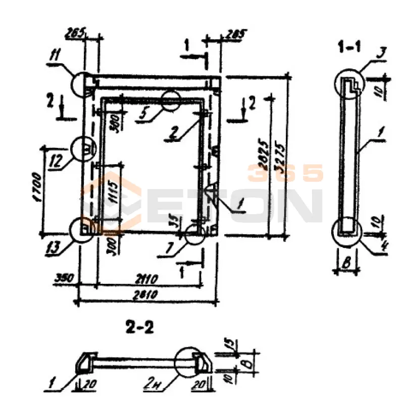 Панели наружных стен однослойные Серия 1.090.1-3пв 1ПСД 28-33-4,0-2 п пв (1.090.1-3пв)
