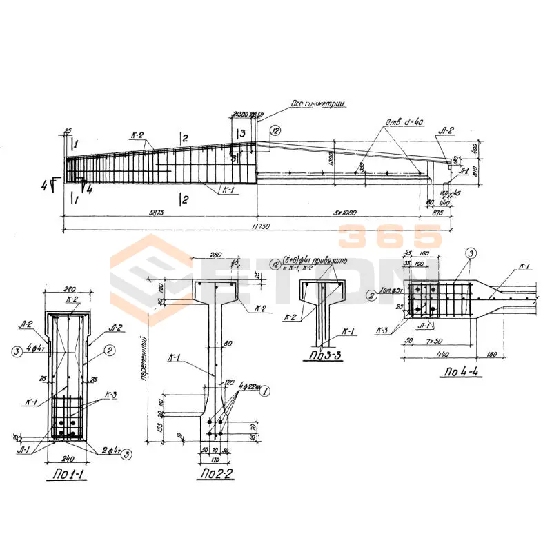 Балки Серия ПК 01-06 Б 5-12-3