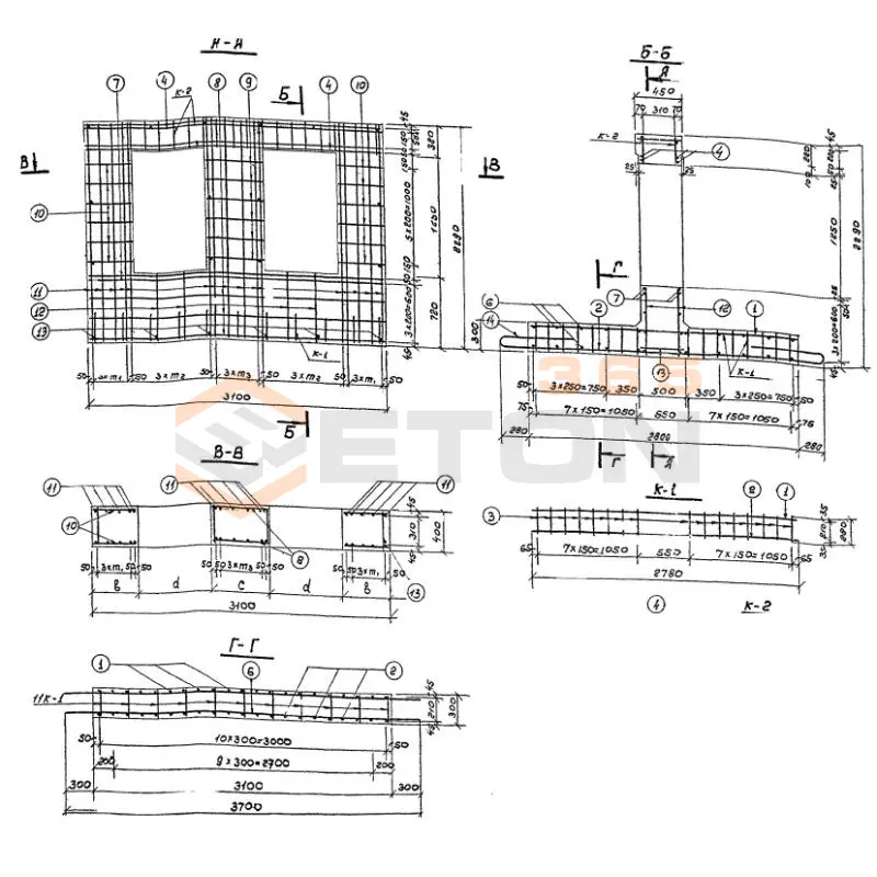 Опоры щитовые Альбом ПС 103 Опора тип V (Альбом ПС 103)