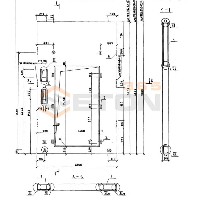 Панели шахт лифтов Серия 1.289.1-2 ПШЛ 63б-42-1 б