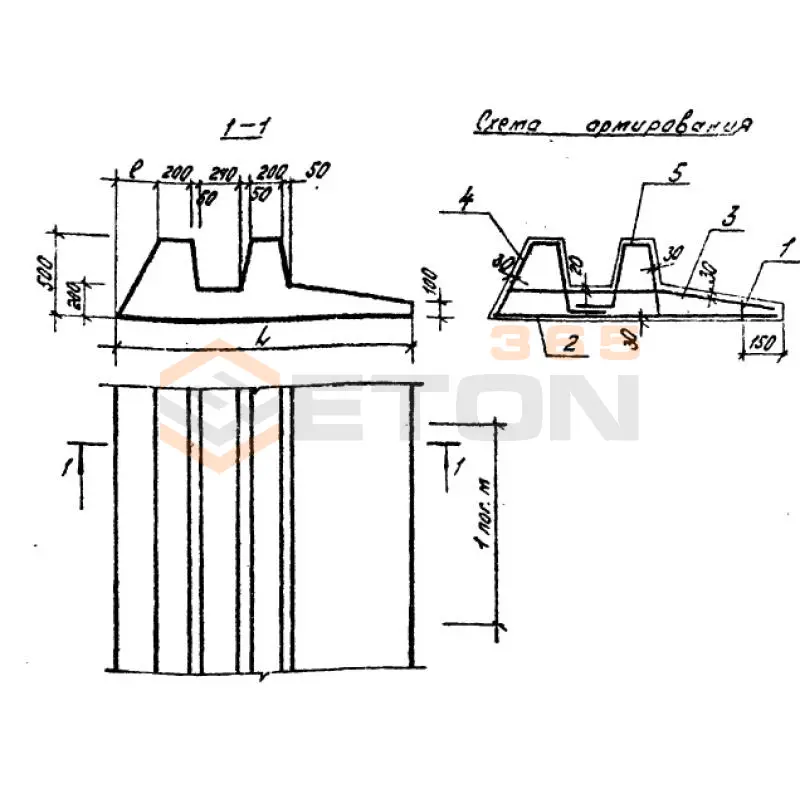 Фундаменты ТПР 320-069.86 Ф 2 (ТПР 320-069.86)