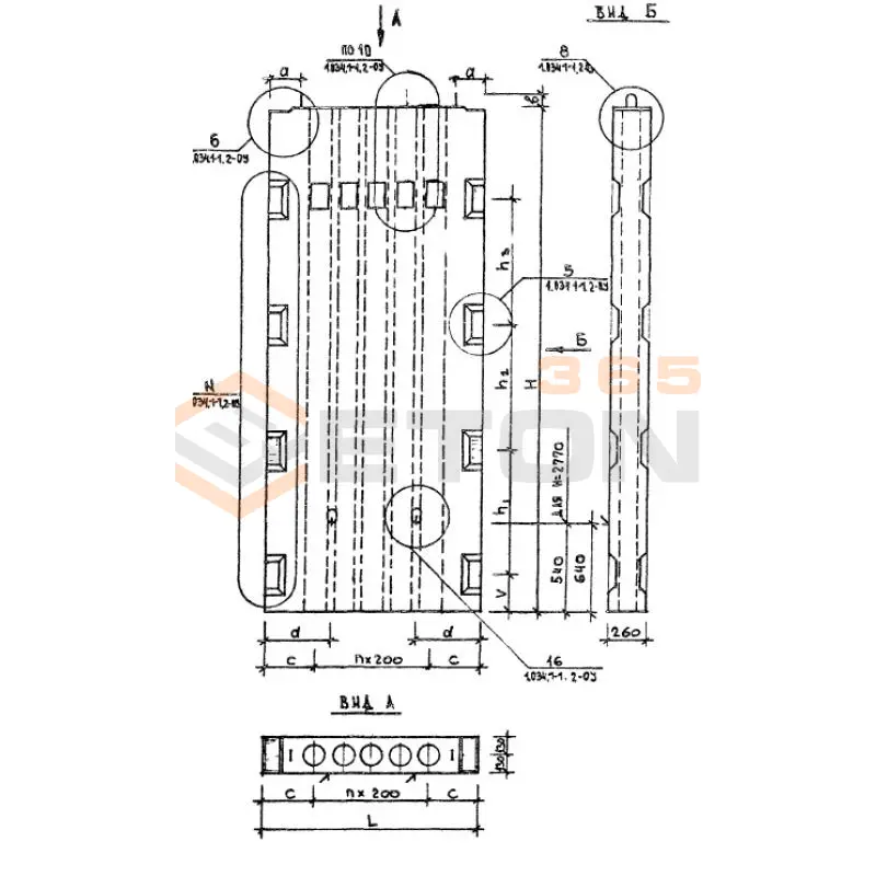 Вентиляционные блоки-диафрагмы жесткости с отверстиями Серия 1.034.1-1 ВД 15-20