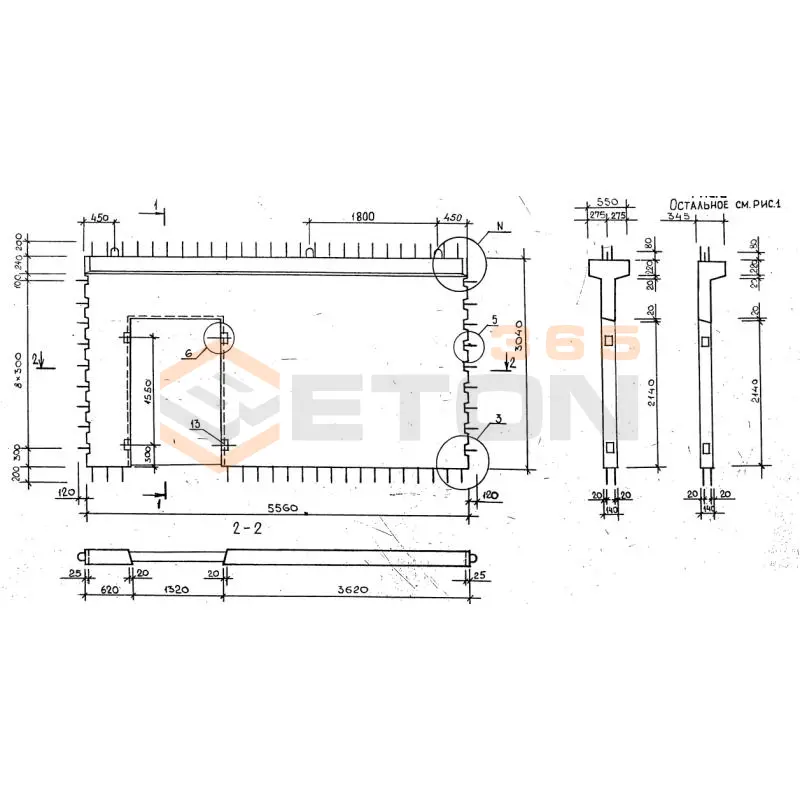 Диафрагмы жесткости серия 1.020-1/87 ( 1.020.1-7, 1.020-1/83, ИИ 04-1, 1.020.1-3пв ) 1ДПК 56-30 л пв