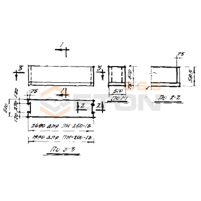 Перемычки наружных стен Серия СТ 02-01 ПН 250-1 В (СТ 02-01)