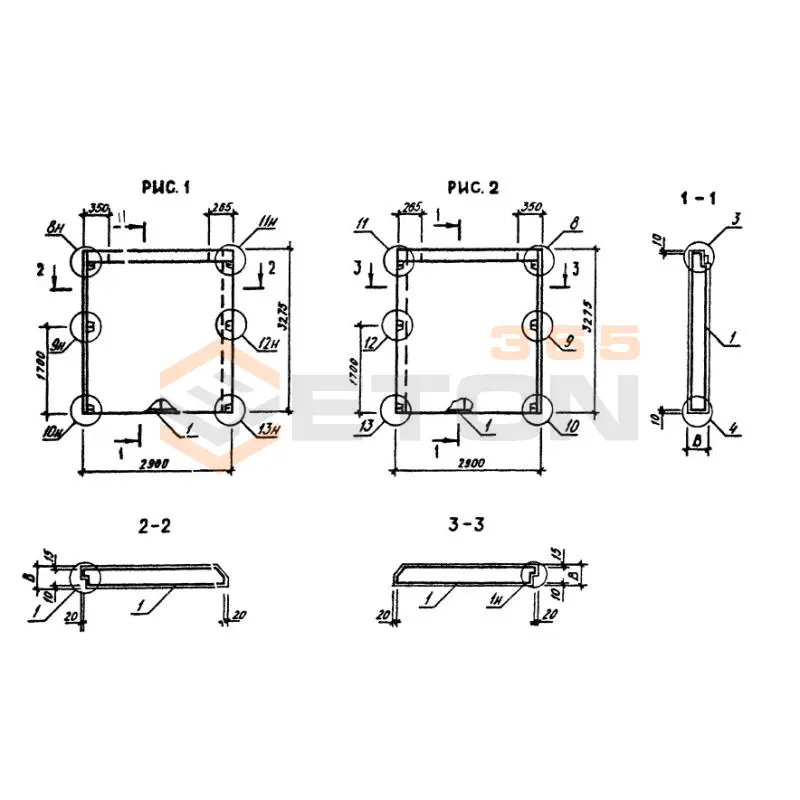 Панели наружных стен однослойные Серия 1.090.1-3пв 2ПС 29-33-4,0 п пв (1.090.1-3пв)