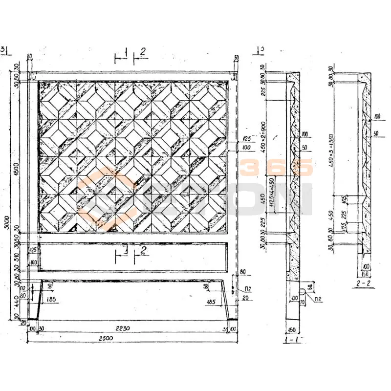 Плиты забора Серия ИЖ 31-77 ПО 13