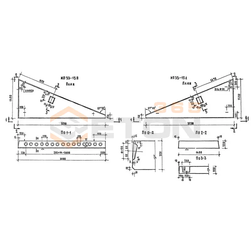 Плиты плоские Серия 86 и 85 ИП 33-15 п