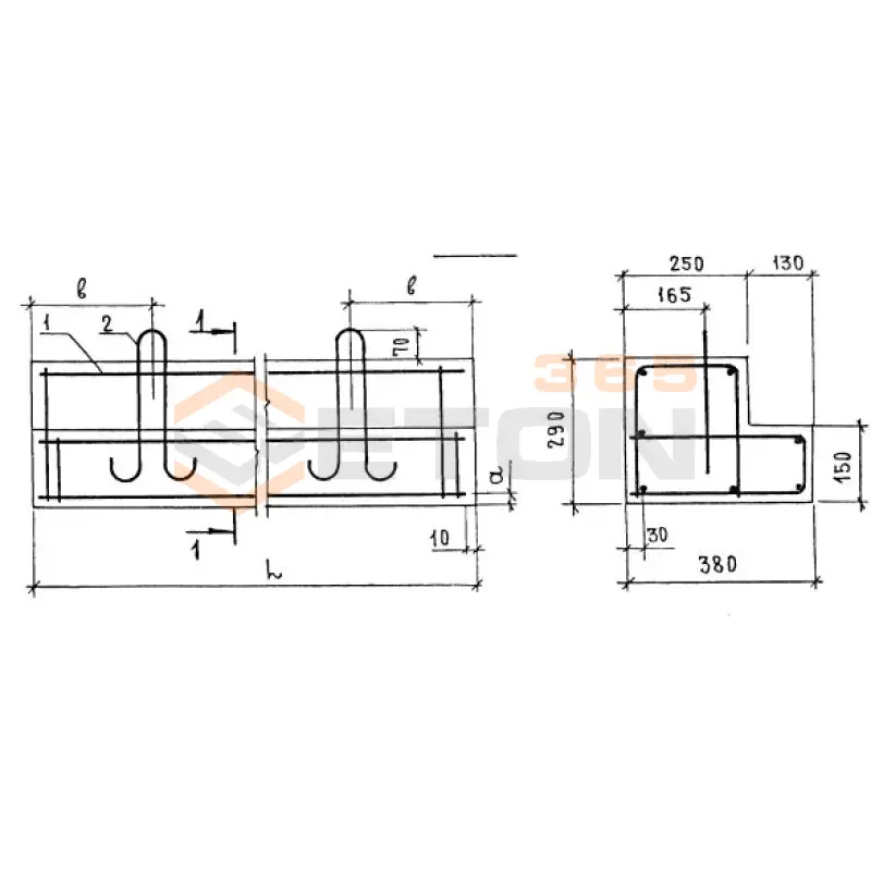 Перемычки балочные ПГ серия 1.038.1-1 ( 1.138-10, ИИ 03-02, ГОСТ 948-84, 1.139-1 ) 5ПГ 35-37