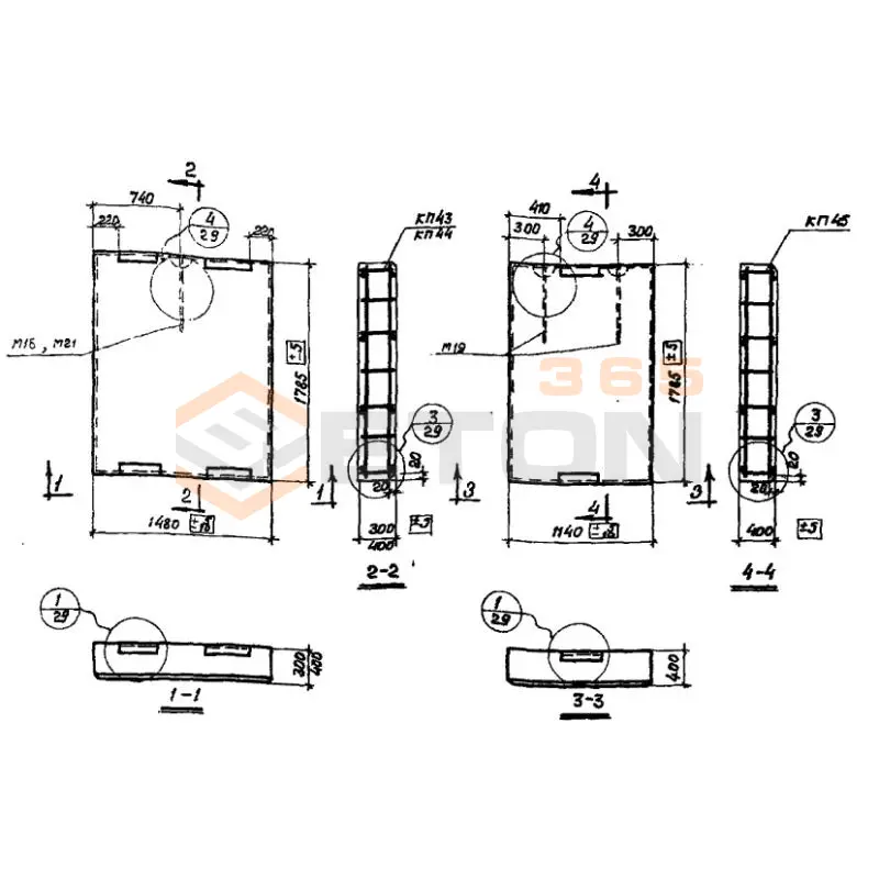 Панели стеновые Серия СТ 02-31 ПСЯ 30-2б-1,8-1,0 (СТ 02-31)