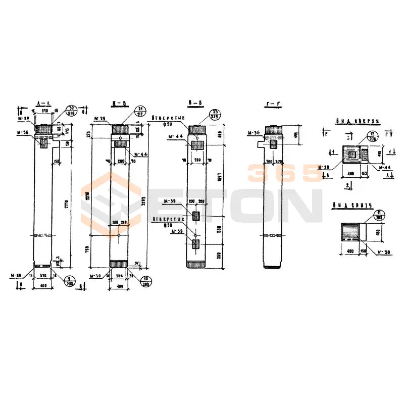 Колонны сечением 400х400 Серия ИИ 04-2 КП 60-33-4