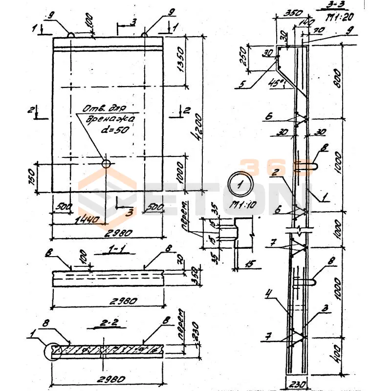 Плиты лицевые Серия 3.002.1-1 (3.400-3) ПЛ 7-12 и