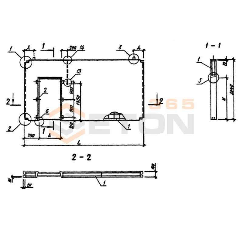 Панели внутренних стен Серия 1.090.1-3пв ПВП 60-30-15-1 т пв (1.090.1-3пв)