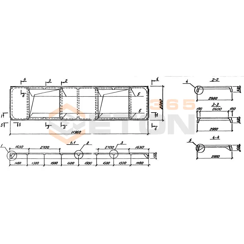 Плиты ребристые серия 1.465.1-15 1ПФ 12-3 АтV-5