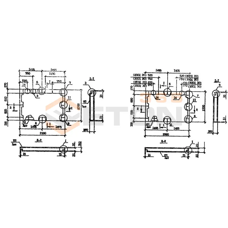 Панели наружных стен нулевого цикла Серия 1.090.1-7с 1ПСЦ 30-21-3,5 пс9 (1.090.1-7с)