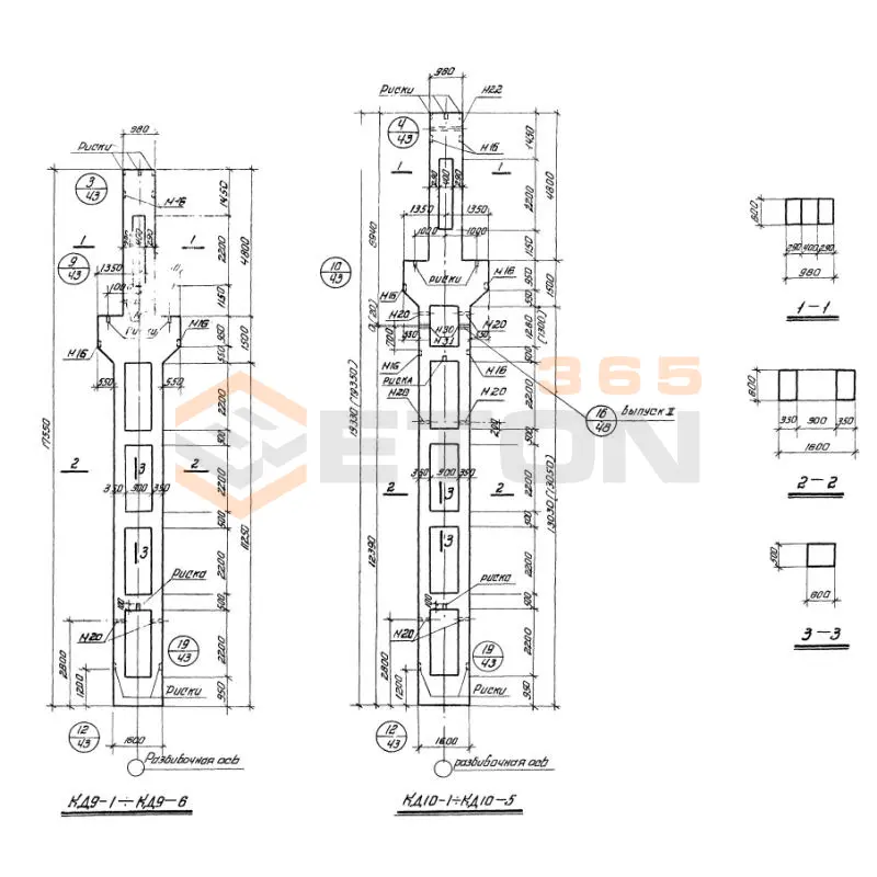 Колонны двухветвевые Серия КЭ 01-60 КД 10-1 (КЭ 01-60)
