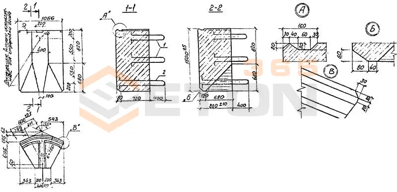 Блоки контурные Шифр 537 РЧ Б 2-60-4