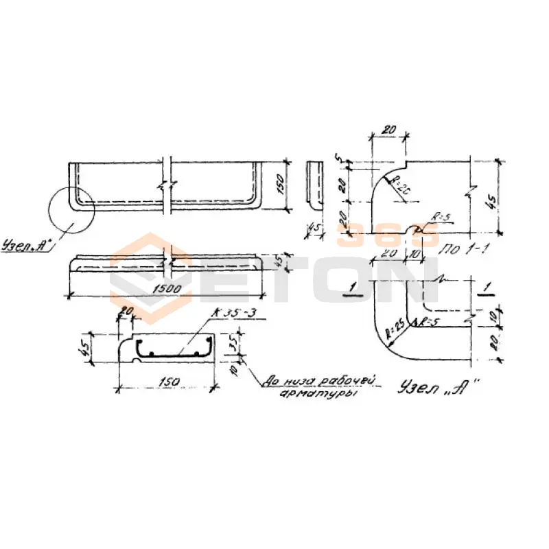 Плиты подоконные Серия ИИ 03-02 БП 4-15