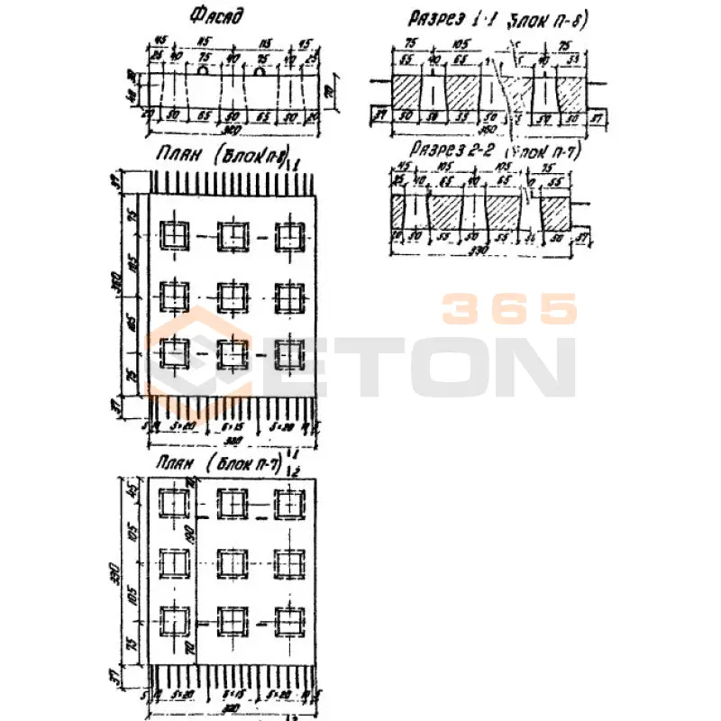 Блоки плит Серия 3.503-28 П 8 (3.503-28)