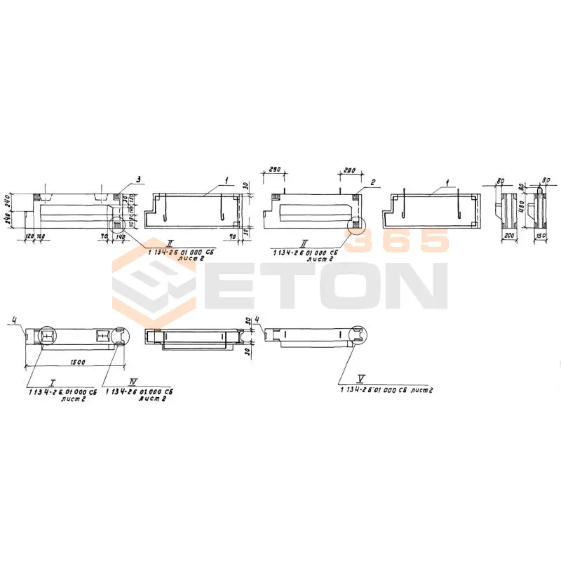 Блоки внутренних стен Серия 1.134-2 СБЛ 23-6-1 п-1