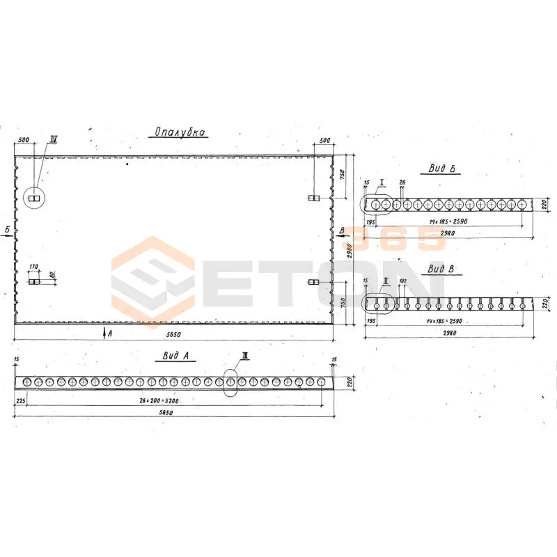 Плиты перекрытия многопустотные Серия 1.041.1-2 ПК 56-30-9 АIV т