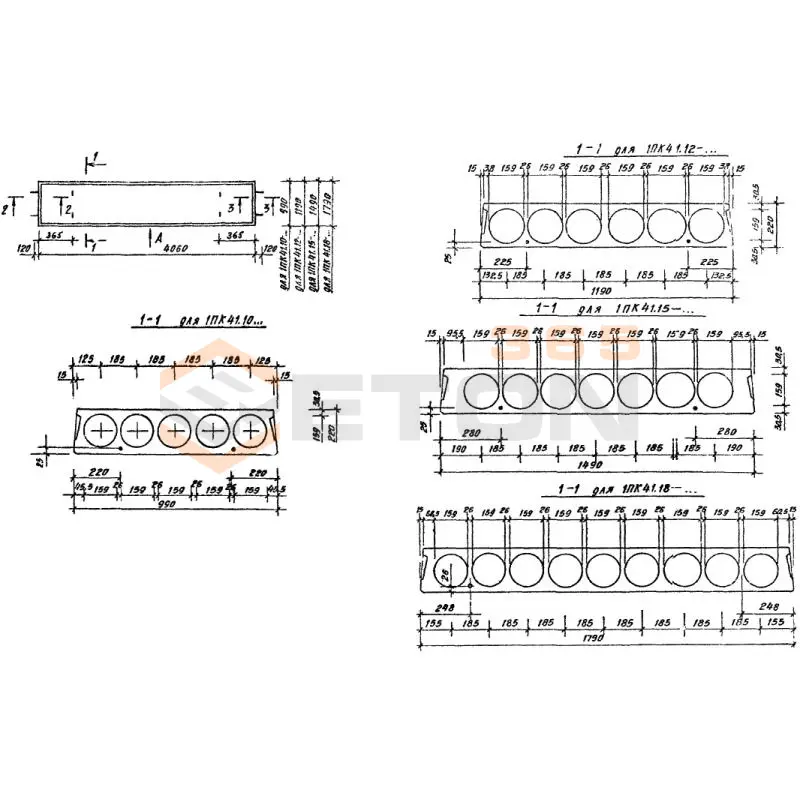 Плиты многопустотные Серия 1.141.1-31с 1ПК 41-18-8 ВрI с7 (1.141.1-31с)