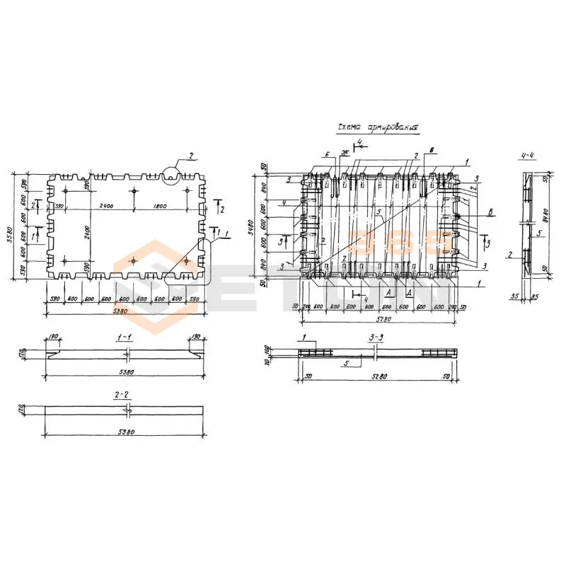 Плиты перекрытия Серия 1.143.1-9с 1П 36-54-4,5 с (1.143.1-9с)
